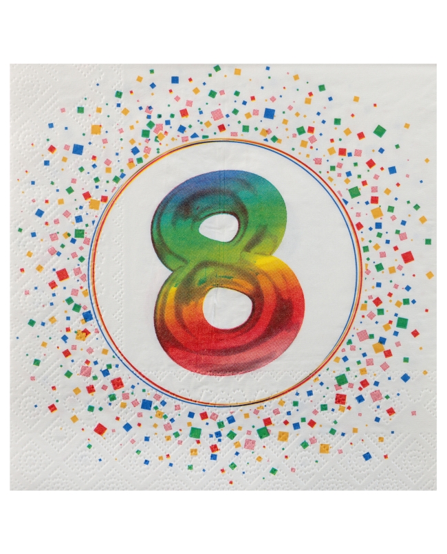 Servilleta Multicolor 8 Años 33X33cm Papel 3C