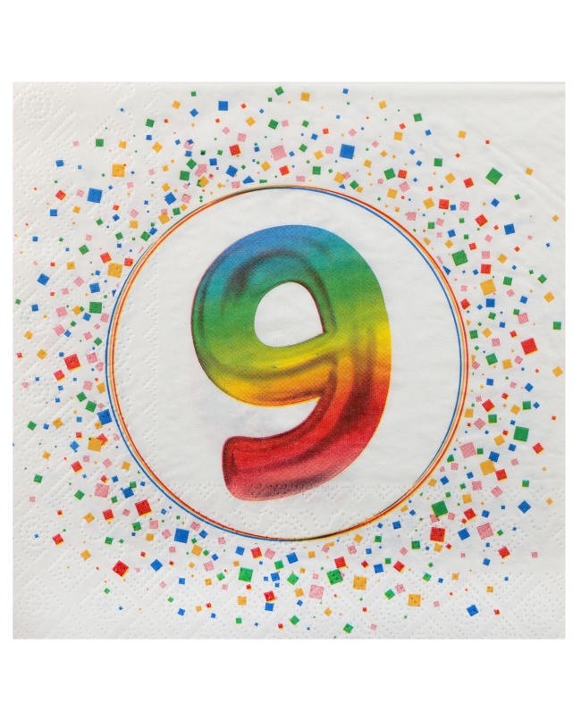 Servilleta Multicolor 9 Años 33X33cm Papel 3C