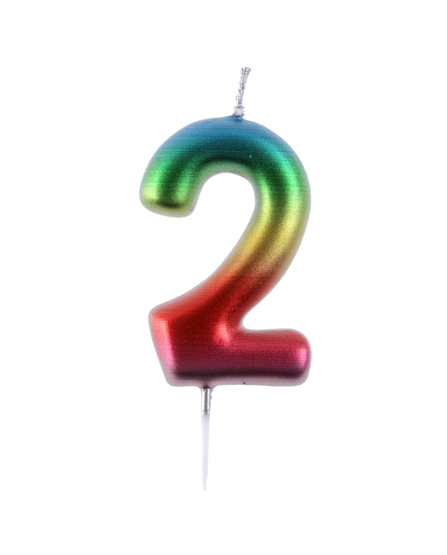 Vela Multicolor Nº 2 4X9cm Parafina Y Plastico