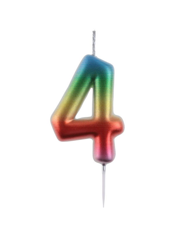 Vela Multicolor Nº 4 4X9cm Parafina Y Plastico