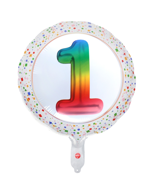 Globo Foil Multicolor 1 Año 45cm