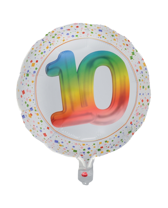 Globo Foil Multicolor 10 Años 45cm