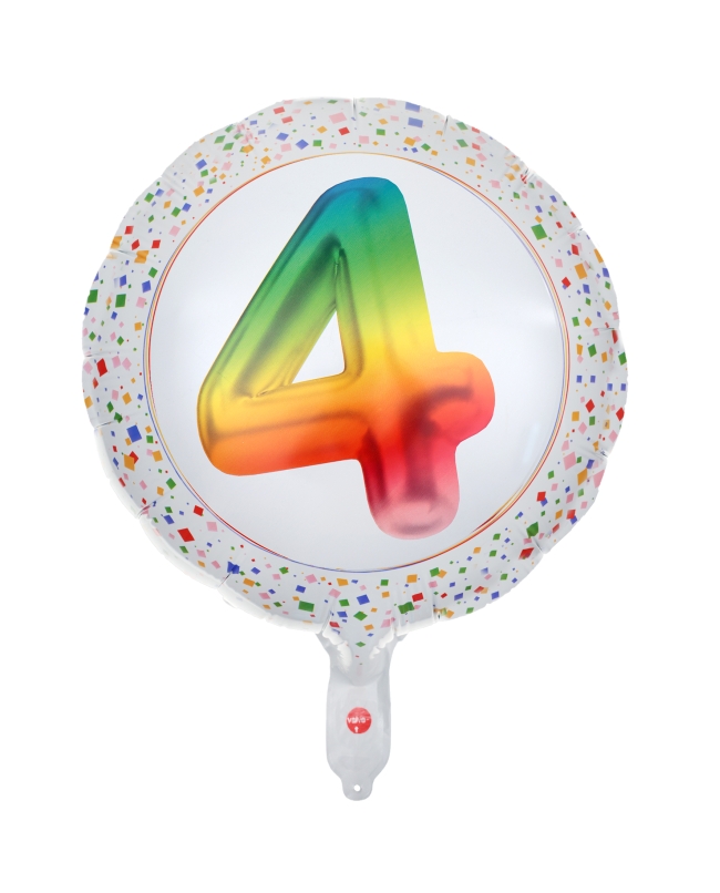 Globo Foil Multicolor 4 Años 45cm