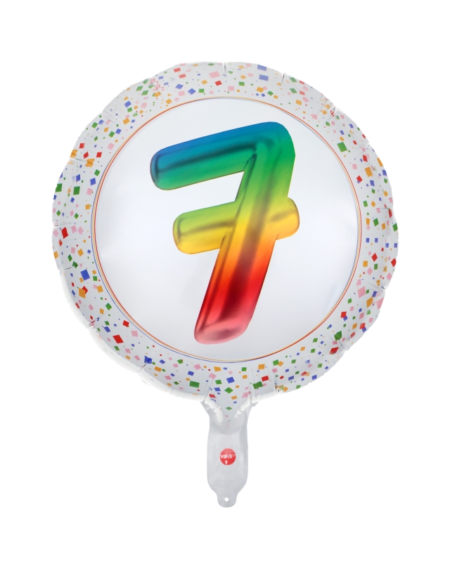 Globo Foil Multicolor 7 Años 45cm