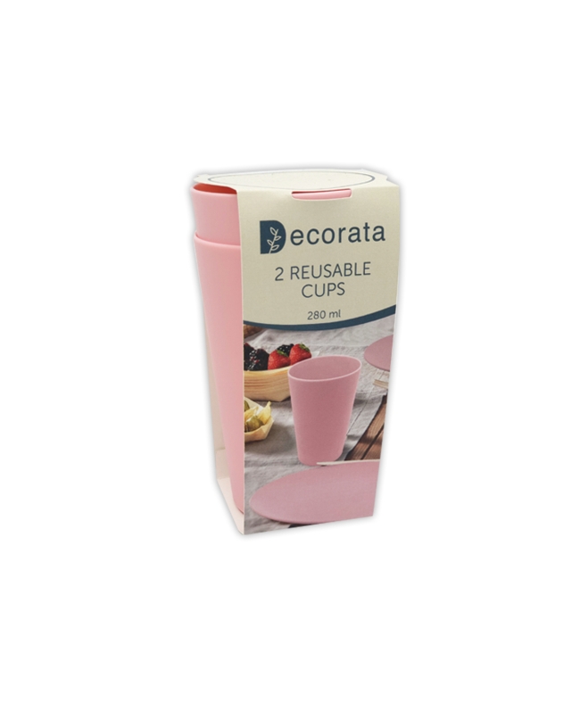 Vasos Plastico Duro Reutilizable 280ml Rosa ***OFERTA DTO NO ACUMULABLE