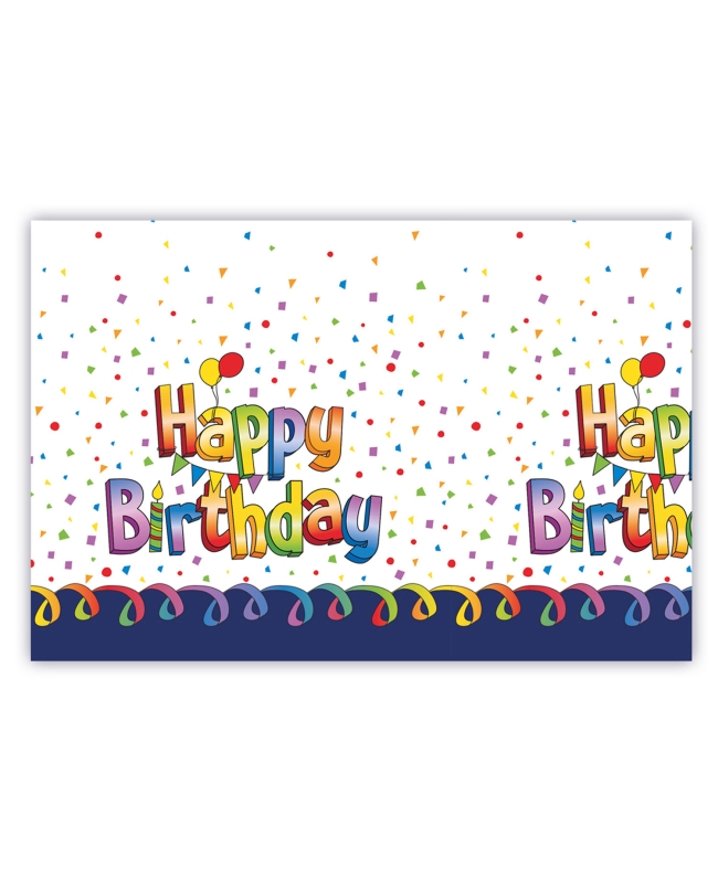 Mantel Plastico 120X180cm Happy Bday Multicolor ***OFERTA DTO NO ACUMULABLE