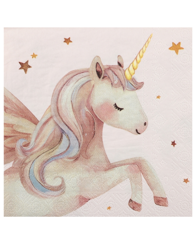 Servilleta Unicornio Rosa 33X33cm Papel 3C