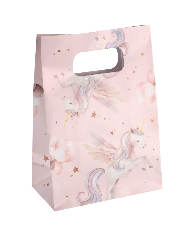Bolsa Unicornio Rosa 13X7X18cm Papel