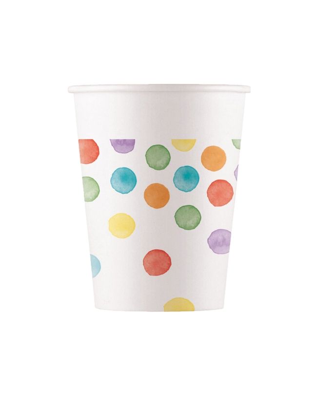 Vasos Papel 200ml Puntos Acuarelas Fsc
