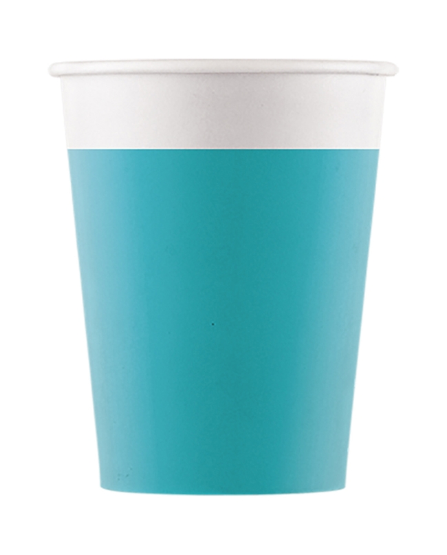 Vasos Papel 200ml Azul Turquesa Fsc ***OFERTA DTO NO ACUMULABLE