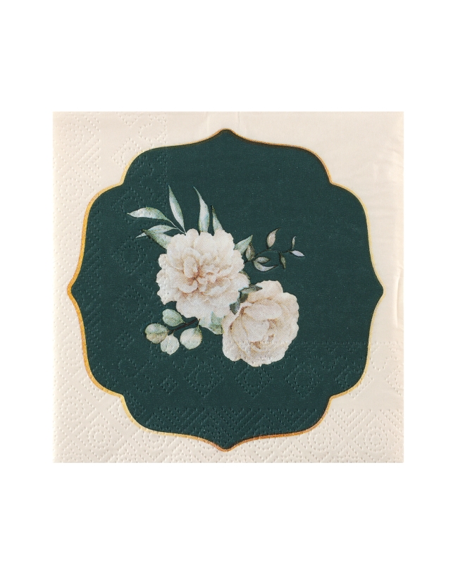 Servilleta Pequeña Boda Verde 25X25cm Papel 3C