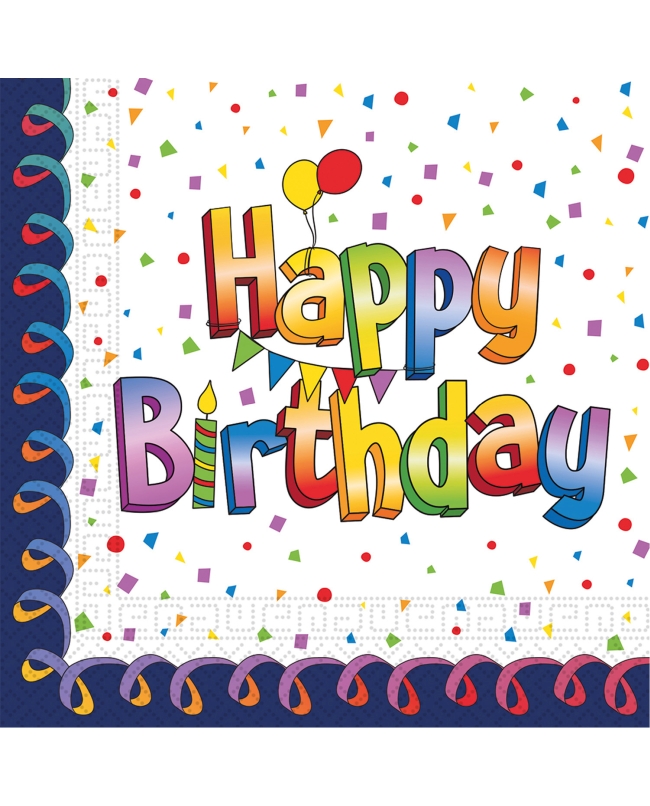 Servilletas 33X33cm Happy Bday Multicolor ***OFERTA DTO NO ACUMULABLE