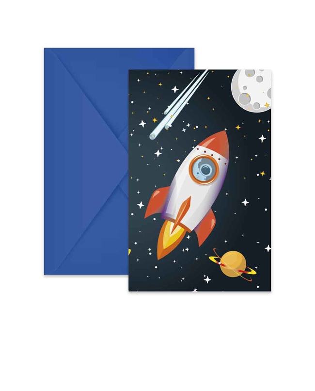 Invitaciones Cohete Espacial Fsc