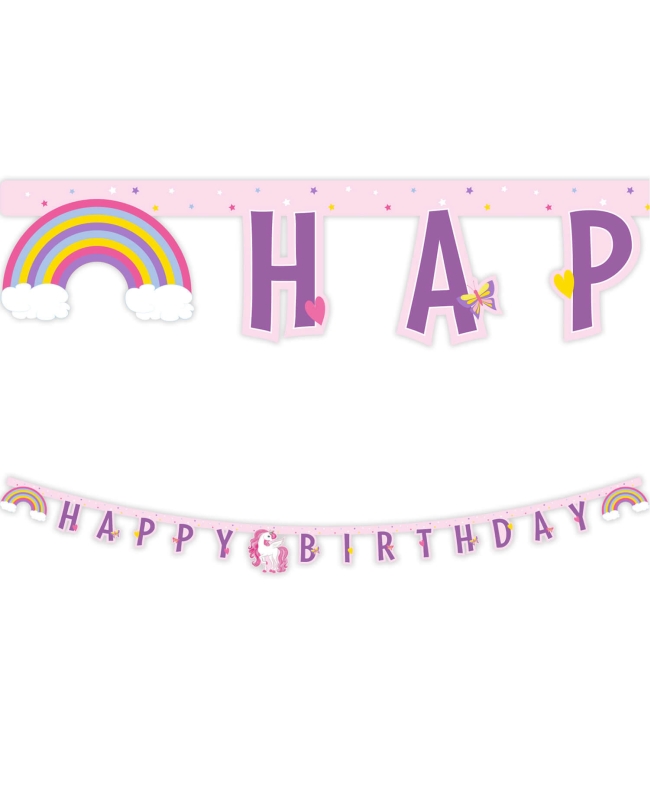 Guirnalda Happy Bday Unicornio Papel Fsc