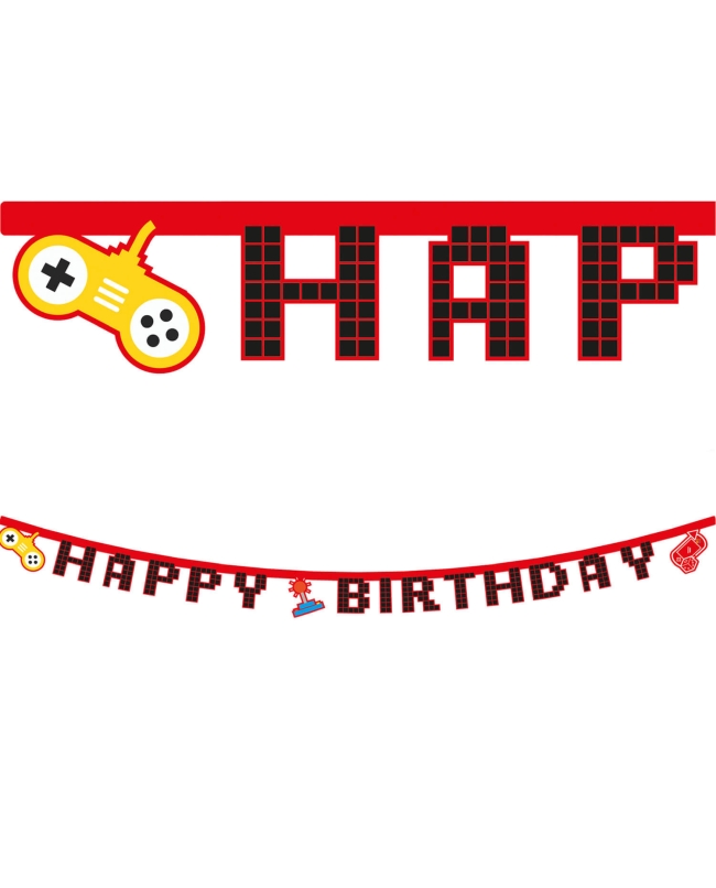 Guirnalda Happy Bday Game Party Papel Fsc