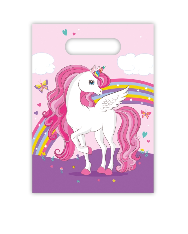 Bolsas Chuches / Juguetes Unicornio Plastico 16cm X 12cm