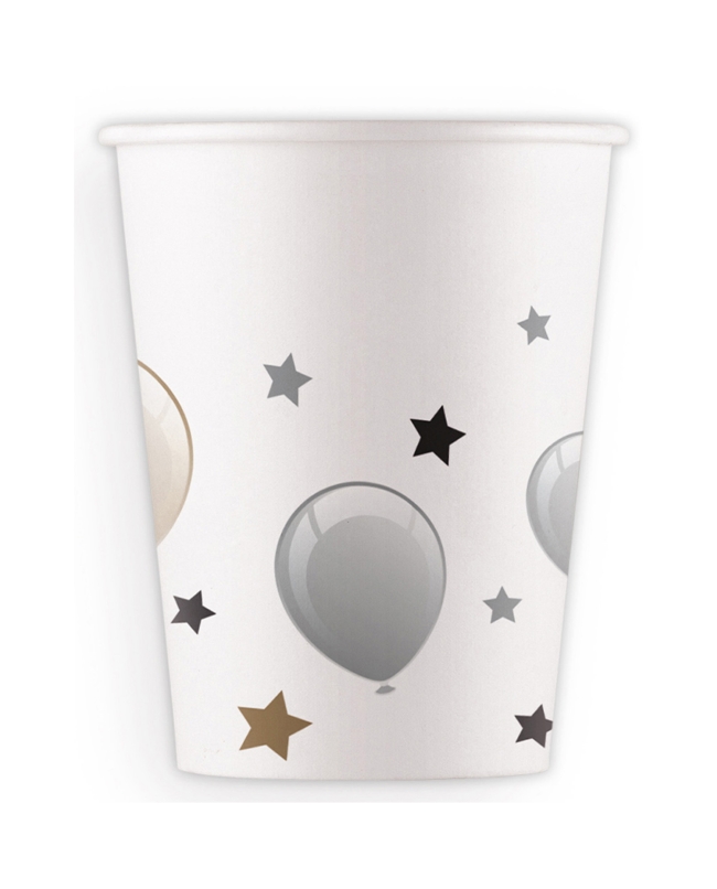 Vasos Papel 200ml Happy Bday Oro/Negro Fsc ***OFERTA DTO NO ACUMULABLE