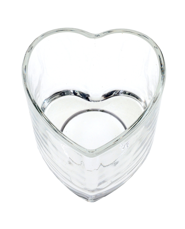 Portavelas Corazon Transparente 7.5X7.5X6.5cm Vidrio