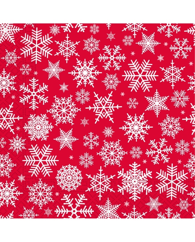 Servilletas 33X33cm Copos Rojo/Blanco Fsc 3Pli