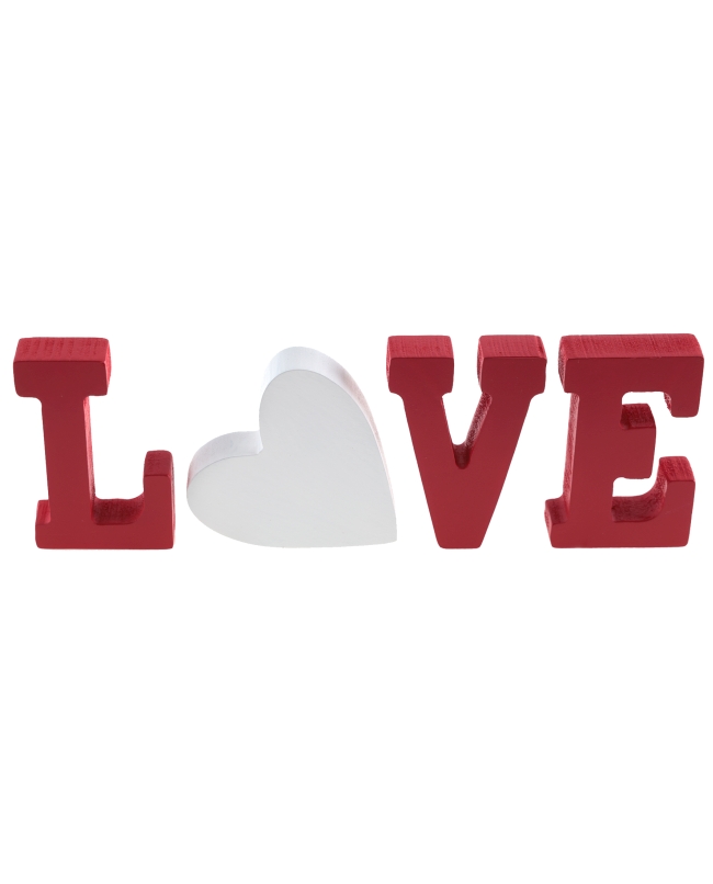Letras Love Rojo 23.5X2X8cm Madera