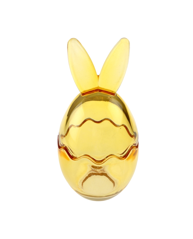 Huevera Conejo Amarillo 8X17.5cm Vidrio