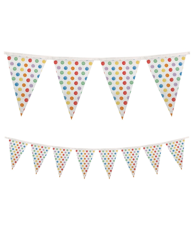 Banderin Reutilizable Puntos Acuarelas