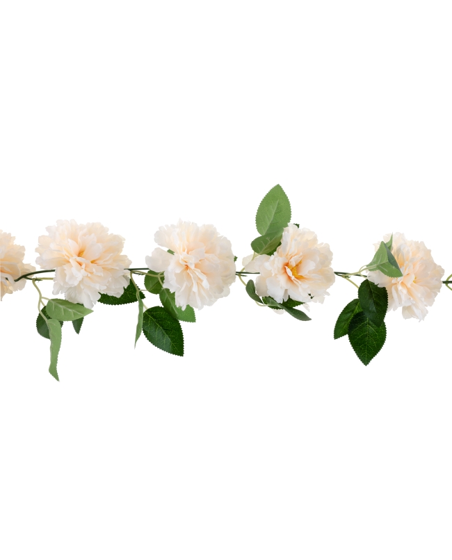 Guirnalda Peonias Marfil 140cm Poliester