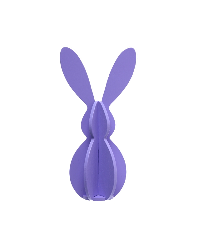Pequeña Decoracion Conejo Violetaclaro 6X12cm Madera