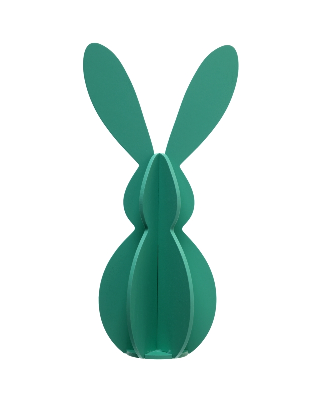 Decoracion Conejo Verde 10X20.5cm Madera