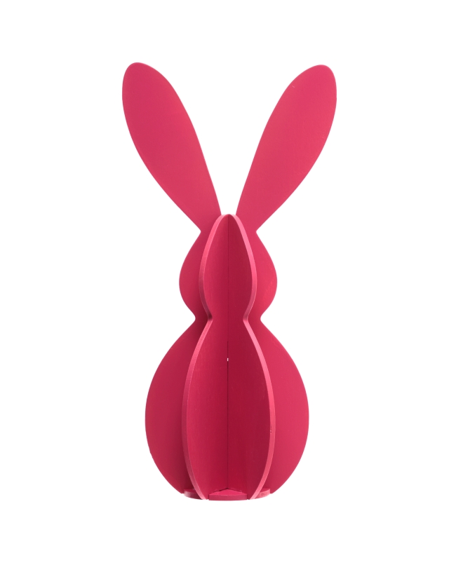 Decoracion Conejo Fucsia 10X20.5cm Madera