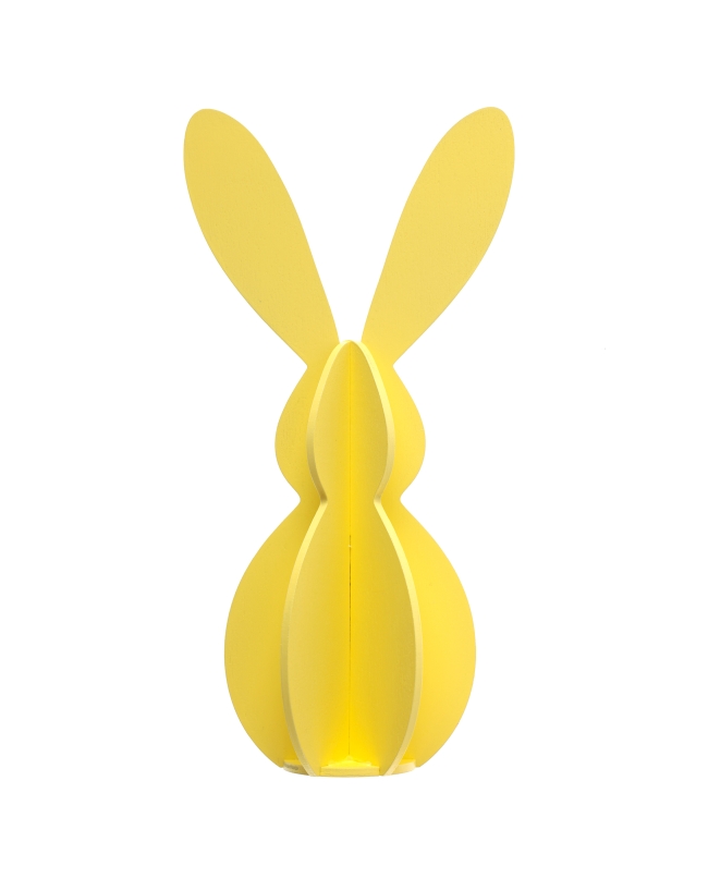 Decoracion Conejo Amarillo 10X20.5cm Madera