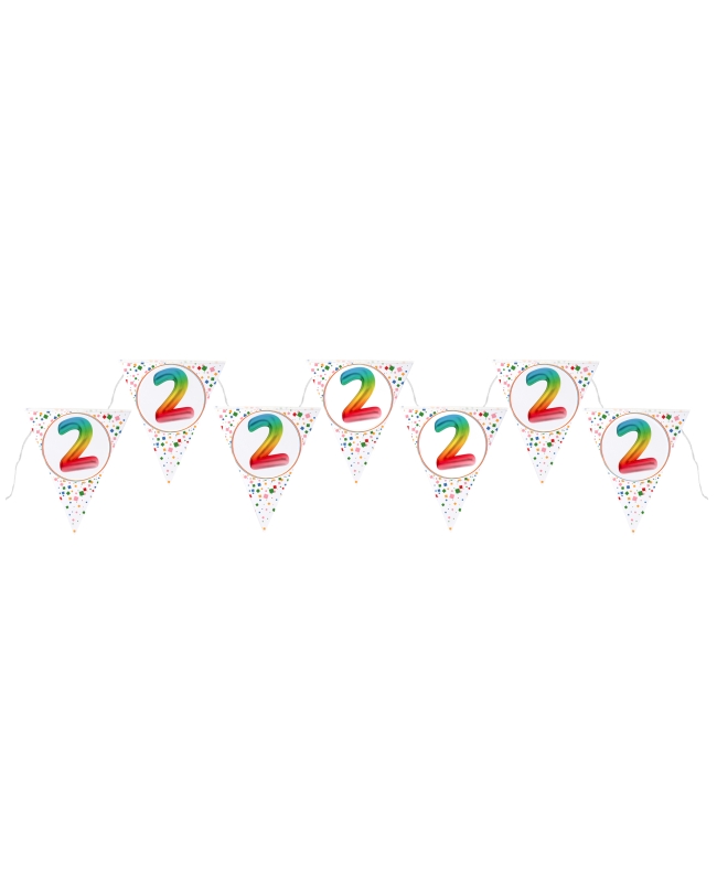 Banderin Multicolor 2 Años 22X26cm X3m Carton