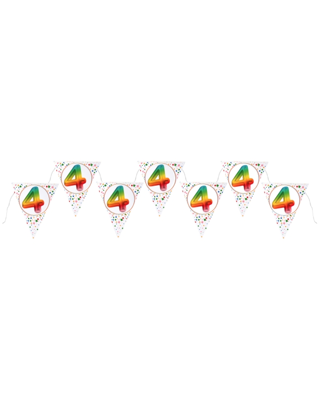 Banderin Multicolor 4 Años 22X26cm X3m Carton