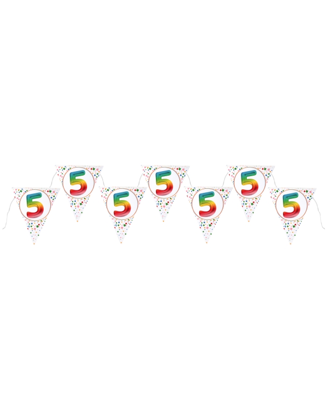 Banderin Multicolor 5 Años 22X26cm X3m Carton