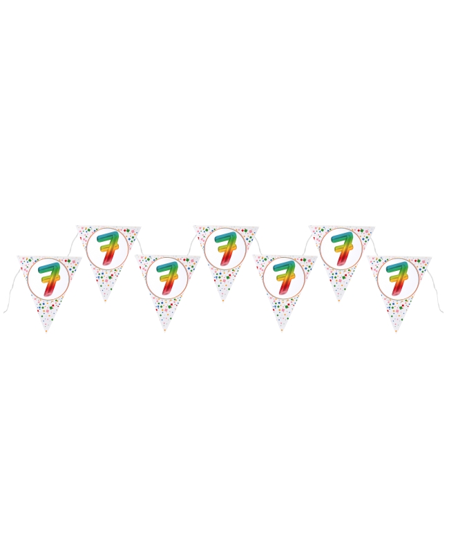 Banderin Multicolor 7 Años 22X26cm X3m Carton