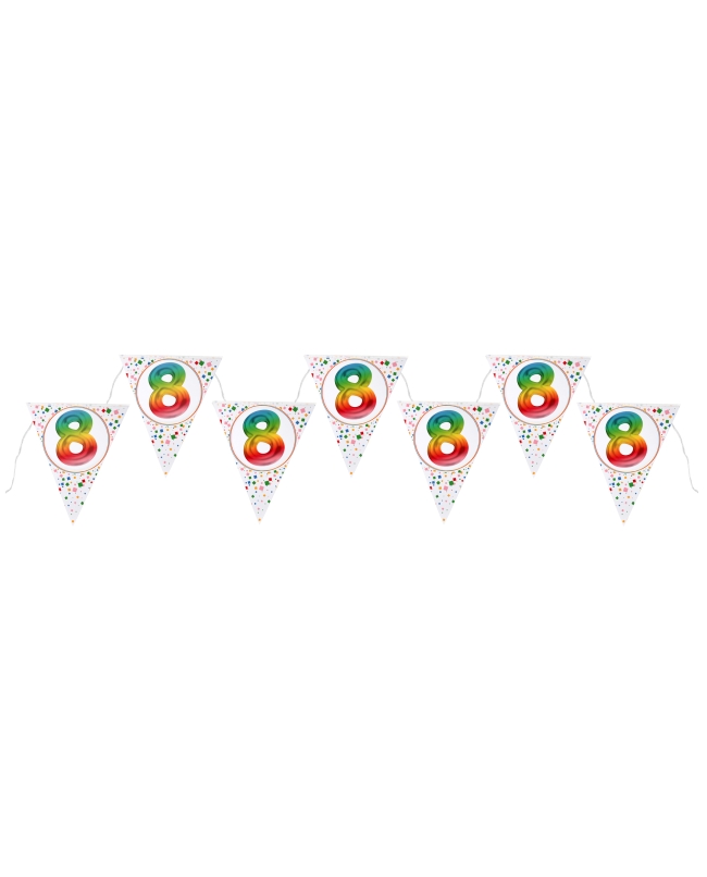 Banderin Multicolor 8 Años 22X26cm X3m Carton
