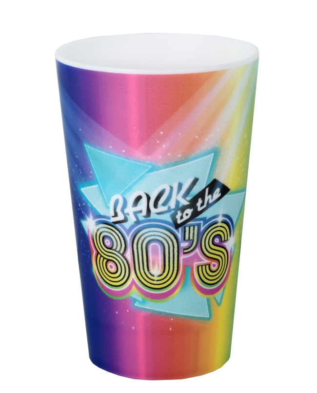 Vaso Reutilizable Años 80 7.3X11.6cm /33cl Polipropileno