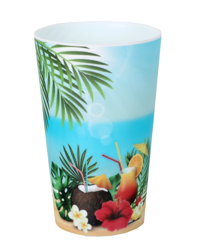 Vaso Reutilizable Tropical 7.3X11.6cm /33cl Polipropileno