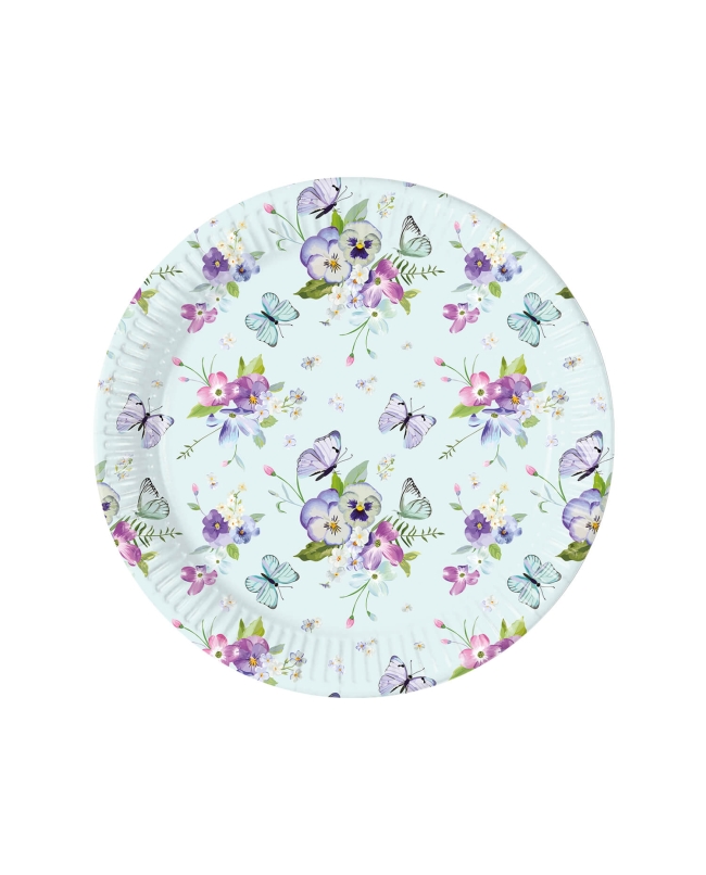 Platos 20cm Mariposas Turquesa Fsc ***OFERTA DTO NO ACUMULABLE