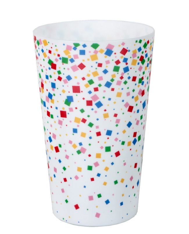 Vaso Reutilizable Multicolor 7.3X11.6cm /33cl Polipropileno