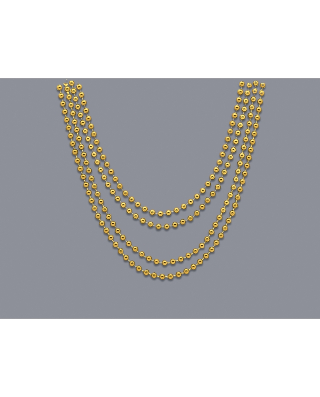 Collares Cuentas Metal Oro 81cm