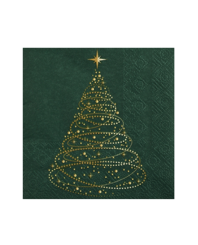 Servilleta Peq. Navidad Verde Abeto 25X25cm Papel 3 Capas ***OFERTA DTO NO ACUMULABLE