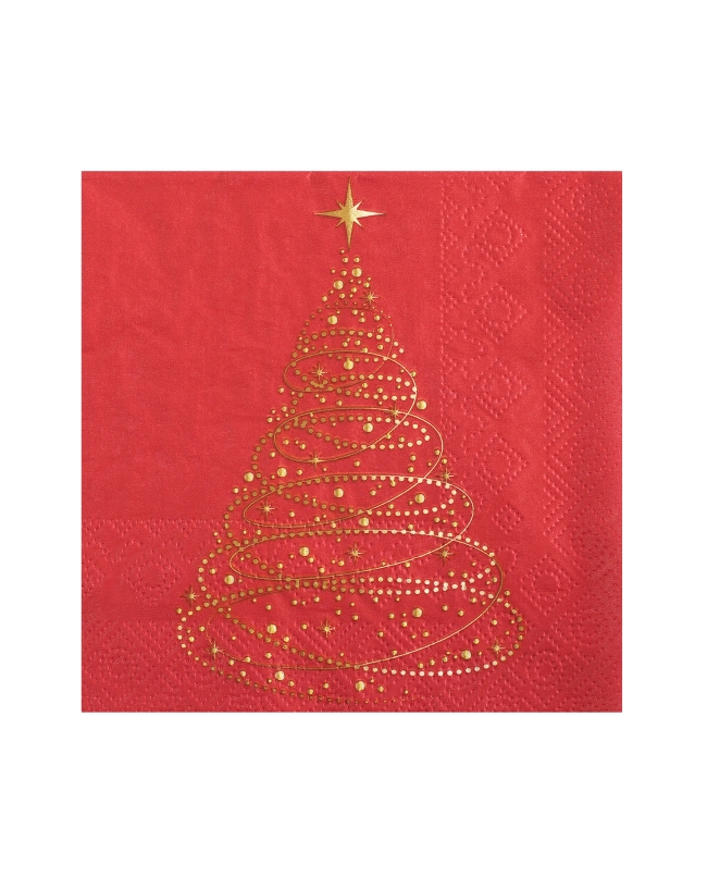 Servilleta Peq. Navidad Roja 25X25cm Papel 3 Capas ***OFERTA DTO NO ACUMULABLE