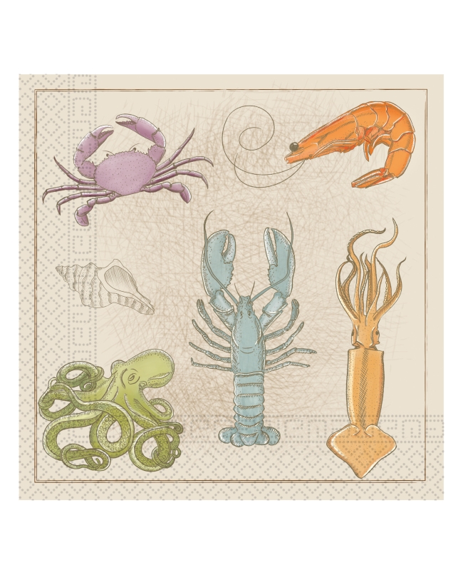 Servilletas 33 X 33cm Animales Marinos 3Ply Fsc