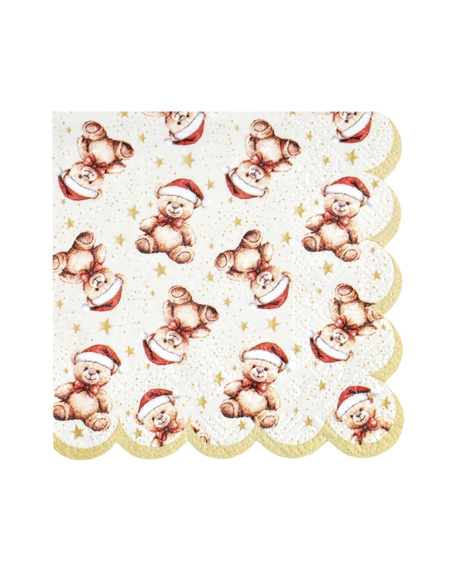 Servilleta Peq. Osito Navidad 25X25cm Papel 3 Capas ***OFERTA DTO NO ACUMULABLE