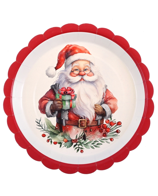 Plato Papa Noel 23cm Carton ***OFERTA DTO NO ACUMULABLE
