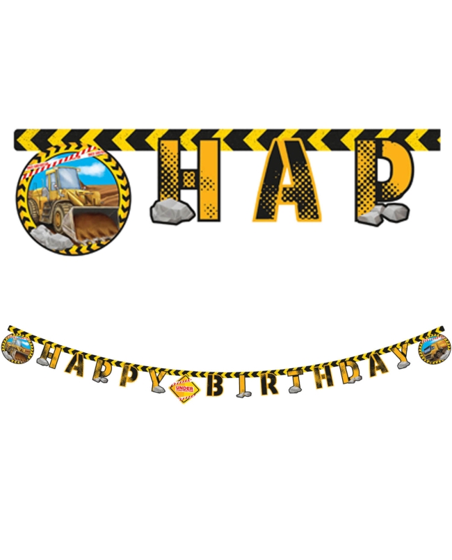 Guirnalda Happy Bday Construccion Papel Fsc