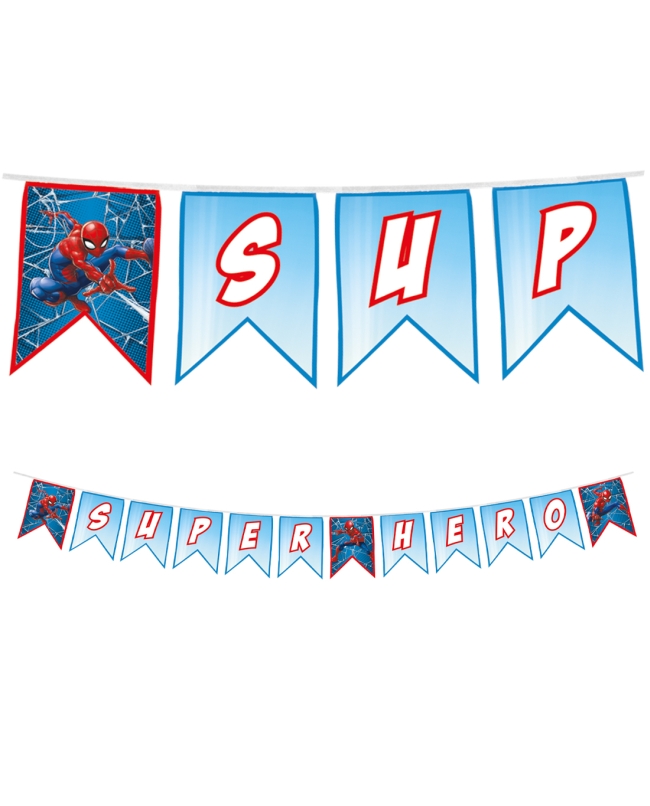 Banderin Reutilizable Happy Bday Spiderman