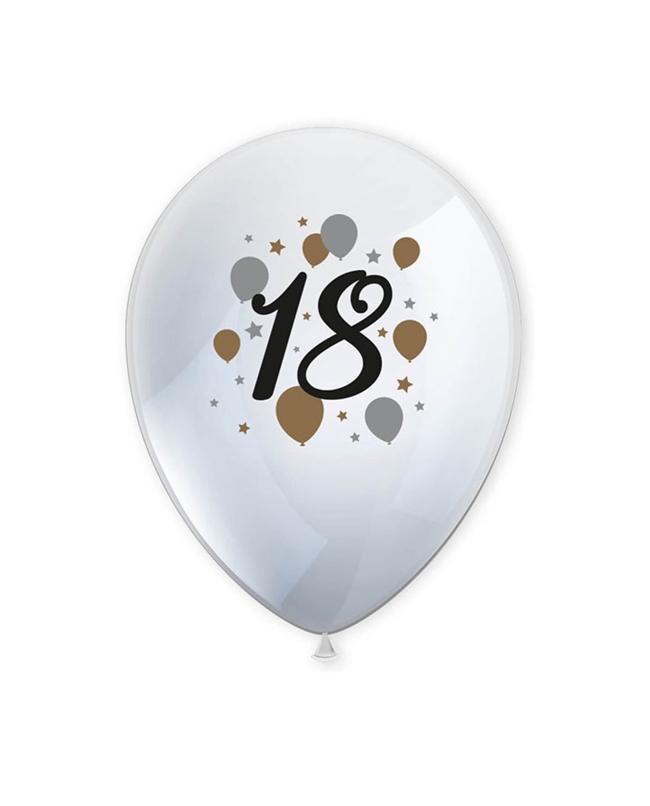Globos Latex 18 Años Oro/Negro