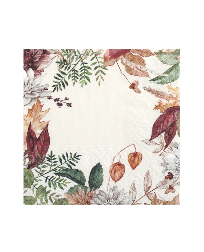 Servilleta Peq. Otoño Floral 25X25cm Papel 3 Capas ***OFERTA DTO NO ACUMULABLE